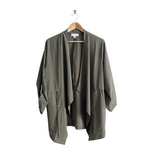 Majora Jacket Waterfall Front Lightweight Green Women's L Adjustable Belt NWT